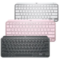 Logitech MX Keys Minimalist Wireless Illuminated Keyboard - Rose, Graphite & Pale Grey