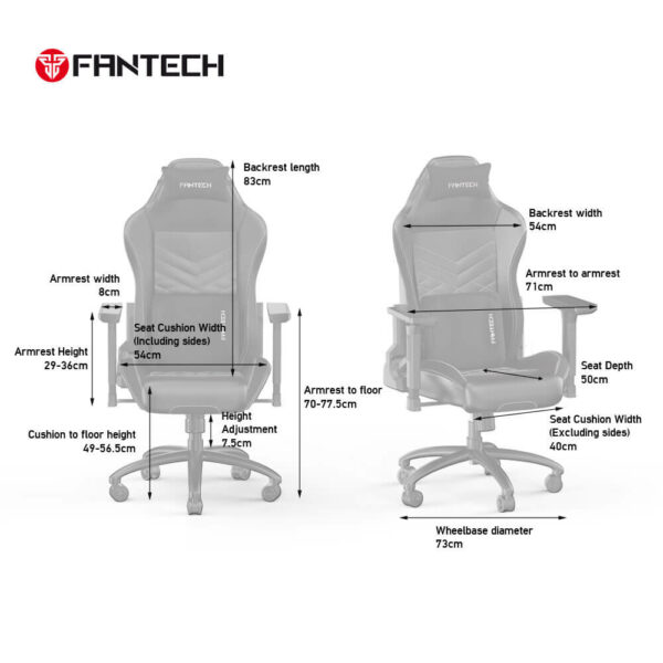 FANTECH LEDARE GC192 GAMING CHAIR BLACK GTS Amman Jordan GTS