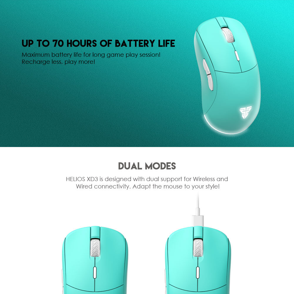 Fantech HELIOS XD3 Mint Edition MACRO RGB Gaming Mouse