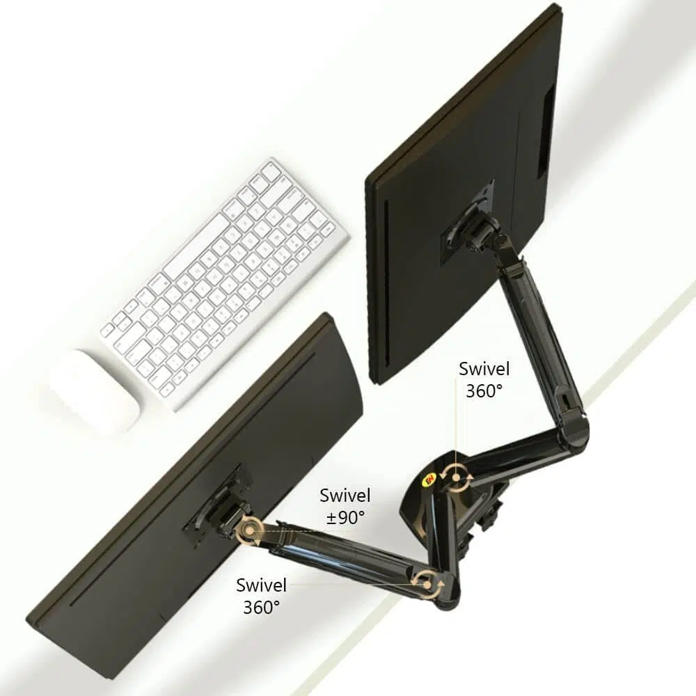 NORTH BAYOU F160 DUAL MONITOR DESK MOUNT STAND FOR 17 – 27 Inch ...