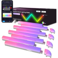 Glide RGB-IC LED Wall Lights 8Pcs, Smart LED Wall Lights Work with Alexa and Google Assistant for Home Decor