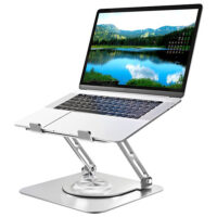 Laptop Stand 360° Rotating Base Aluminum Alloy Laptop Holder Height-Adjustable Tablet Stand with Heat Emiss