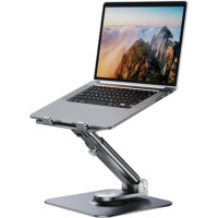 Laptop Stand, 360° Swivel & Adjustable Laptop Stand for Desk,Telescopic Laptop Riser Freedom Height & Multi-Angle, Foldable and Portable Computer Stand for All MacBook Laptops up to 17 inches