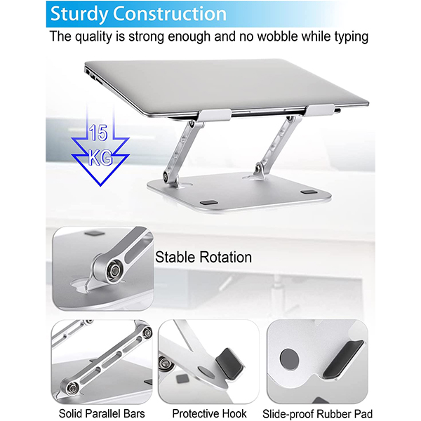 Laptop Stand, Laptop Holder, Multi-Angle Stand with Heat-Vent, Adjustable Notebook Stand