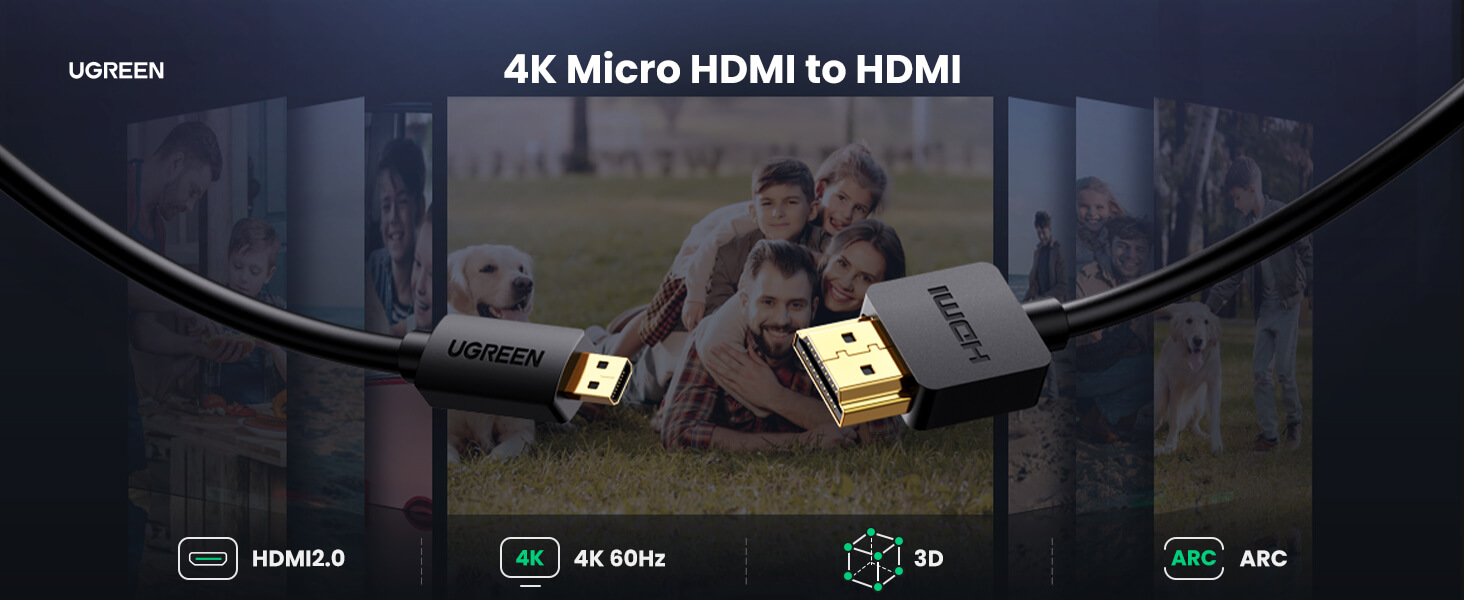 UGREEN Micro HDMI to HDMI Cable 