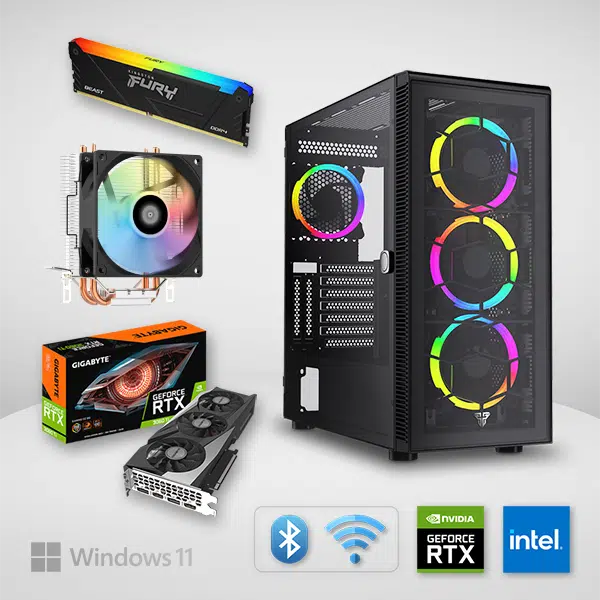 SnowstormSaber - Midas Gaming PC Build || Intel Core I7-13700F 16-Core - Gigabyte RTX 4060 Ti 8G Graphics Card (3-Fans) - 16GB RGB RAM DDR4
