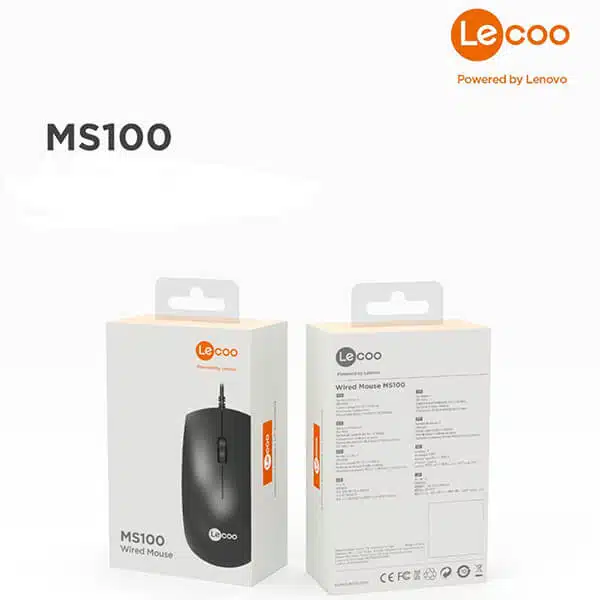 LECOO MS100 WIRED MOUSE BY LENOVO