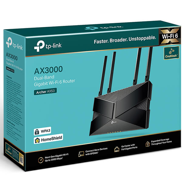 TP-LINK AX53 AX3000 Dual Band Gigabit Wi-Fi 6 Router