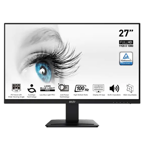 MSI PRO MONITOR MP273A 27 INCH FHD IPS 100HZ WITH BUILT IN SPEAKERS – BLACK - product image 3 MSI PRO MONITOR MP273A 27 INCH FHD IPS 100HZ WITH BUILT IN SPEAKERS – BLACK - product image 3