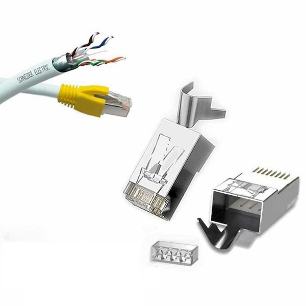 thumbnail image 2 of KUYiA 30-Pack CAT7 Shielded RJ45 Connectors – CAT6A Modular Ethernet Plugs 2 of 2
