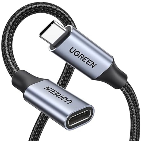 UGREEN 30205 USB-C MALE TO USB-C FEMALE EXTENSION CABLE GEN 2 4K 60HZ 100W BRAIDED 1M